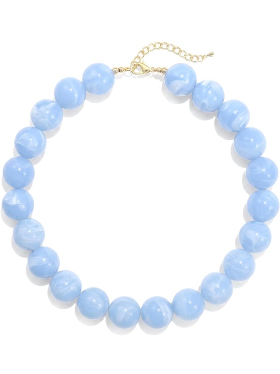 Anthropologie Jewelry - Sky Light Blue Dopamine Marbled Beaded Necklace NEW